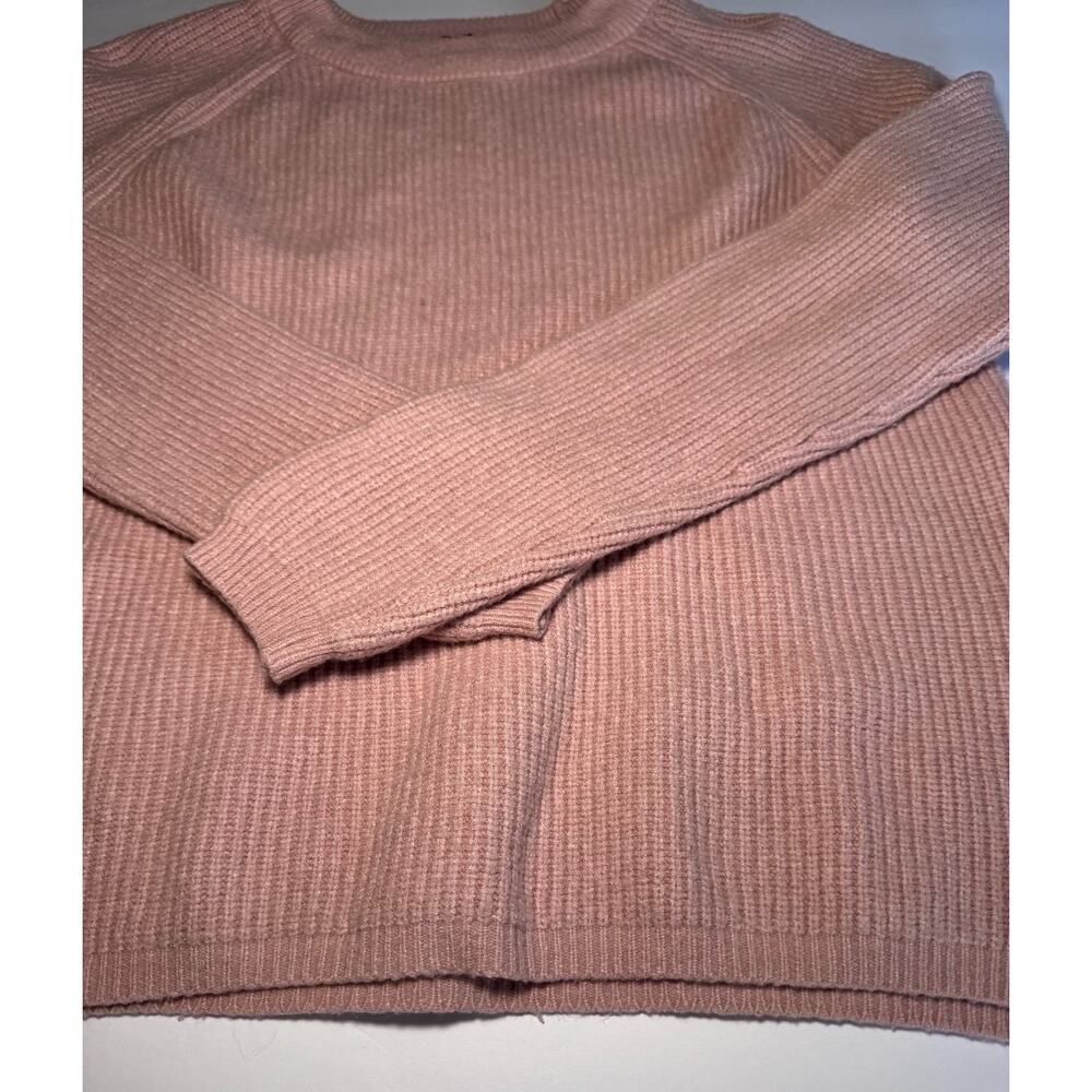 Tahari Blush Pink Ribbed Sweater Women’s Large Crew Neck Soft Knit Pullover - Picture 3 of 10